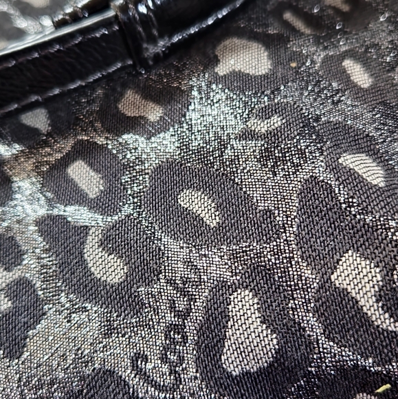 VINTAGE COACH audrey ocelot Metallic sparkly Bling Cheetah Print Shoulder Purse - Picture 7 of 16
